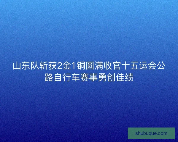 山东队斩获2金1铜圆满收官十五运会公路自行车赛事勇创佳绩